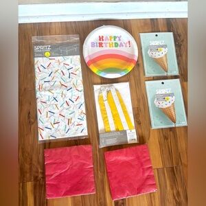 Spritz Multicolor Leftover birthday party supplies ice cream sprinkles balloon